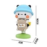 YOKUSHI 2 PCS Bubu and Dudu Bears Car Dashboard Decorations, Cute Cartoon Statue Bears Panda Figurine Office Desk Decor for Decor Accessories Tabletop Ornaments Gifts (C)