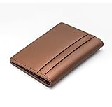 The Tanned Cow- Slim Minimalist Cardholder Wallet for Men Women, Mini Thin Leather Bifold, Compact, Front Pocket Credit Card Holder with RFID Blocking, including Gift Box (Napa leather, Brown)