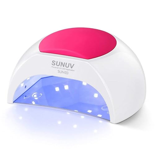 SUNUV SUN2C 48W UV Light for Nails, UV LED Nail Lamp with 4 Timer Settings, Curing Lights Compatible with All Gel Polish Rose