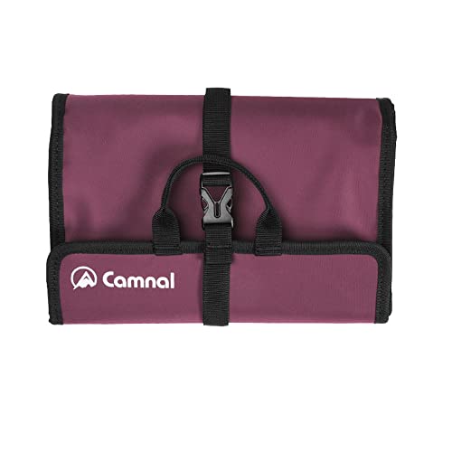 JOTOUCH Climbing Quickdraw Hanging Storage Bag, Carabiner Hook Gear Equipment Parts Collections, Durable Foldable Bundled Roll Waterproof Bag(Fuchsia)