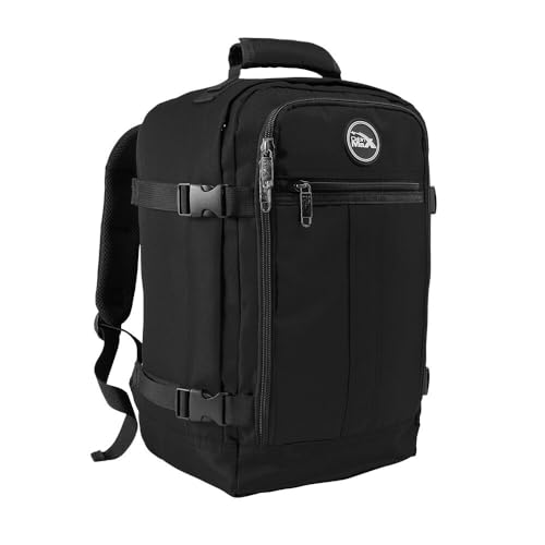 Cabin Max Metz Stowaway 20L Travel Bag 16x10x8inch (40x25x20cm) - Mini Backpack/Weekender Bag Ideal Underseat Carry on Luggage (Black)