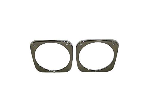 Marketplace Auto Parts Left and Right Headlight Bezel Set - Chrome Steel - Compatible with 1964-1966 Chevy C10 Pickup