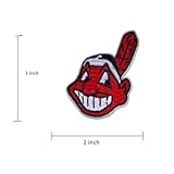 Yerchic Indians Patch Cleveland Iron On Sew On Embroidered Patches for Jacket Shirts Jeans Backpack Sewing Decorating DIY Craft 2 * 3IN(3 pcs)