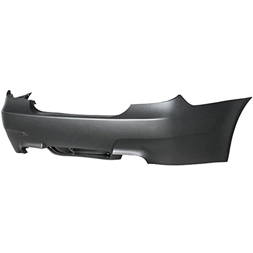 Rear Bumper Compatible With 2004-2009 BMW E60 E61 5-Series, M5 Style Black PP Cover Guard Protection Conversion by IKON MOTORSPORTS, 2005 2006 2007 2008