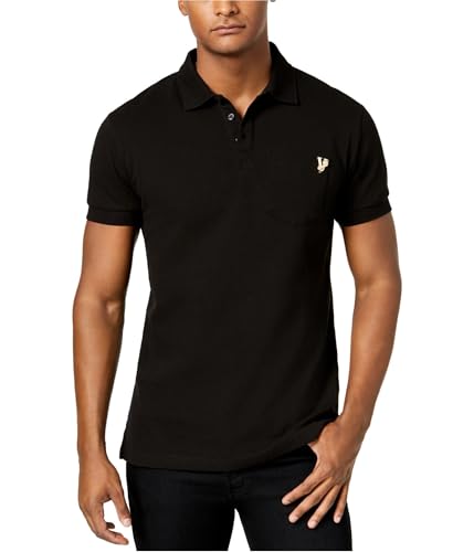 Versace Mens Logo Polo Shirt, Black, X-Small