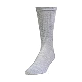 Gildan Men's Polyester Half Cushion Crew Socks, 12-Pairs, Grey, Shoe Size: 6-12