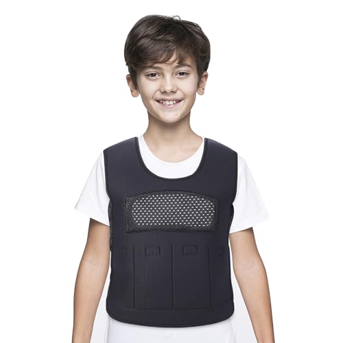 Weighted Vest for Kids(Ages 5-9, Medium) – Fully Adjustable Sensory Compression Vest for Children with Autism, ADHD, SPD - Includes 3lb Removable Weights
