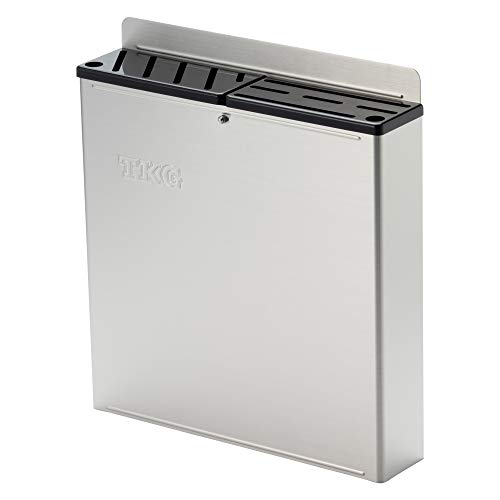 Endo Shoji TKG AHU676 Color Knife Rack with Plastic Board, Large, AB Type, Black, Main Unit 18-8, Lid, ABS Resin, Made in Japan