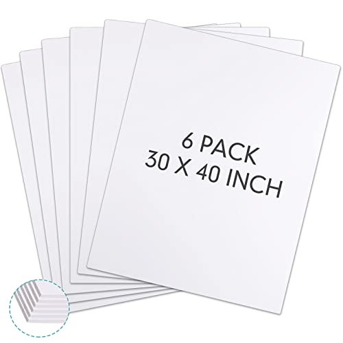 Kathfly 6 Pack Large Foam Boards Bulk 3/16 inch Thickness Giant Foam Core Board Presentation Board Multipurpose Blank Board for Presentation Project Crafts Mounting School Display(30 x 40 Inch,White)