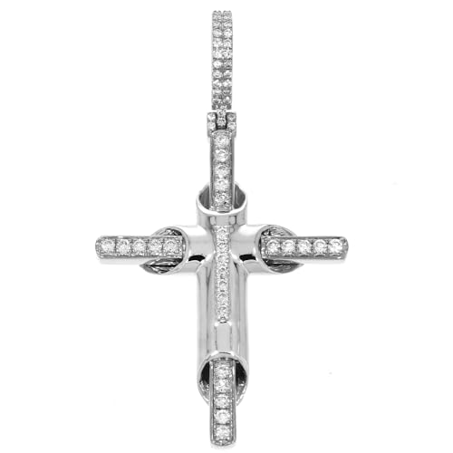 Generic Lab Created 2Ct Round Cut Diamond Women's Cross Charm Pendant 14K White Gold Plated Silver BY BALAJIGEMSANDJEWELRY (Yellow Gold Plated)