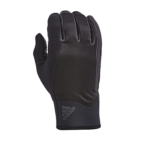 adidas Winter Performance Prime 2.5 Glove with Honeycomb Matrix Palm for Grip and Touchscreen Conductivity Points, Black/Gray, Small/Medium
