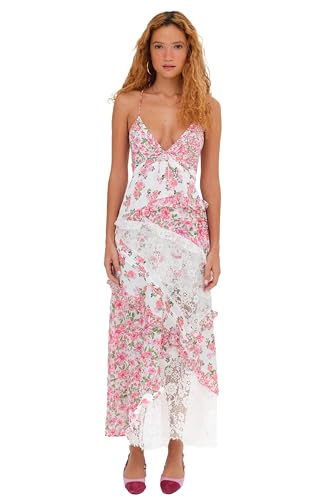 For Love & Lemons Women's Rosalyn Dress, Pink, xs