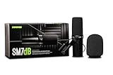 Shure SM7dB Dynamic Vocal Microphone w/Built-in Preamp for Streaming, Podcast, & Recording, Wide-Range Frequency, Warm & Smooth Sound, Rugged Construction, Detachable Windscreen - Black