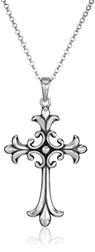 Amazon Essentials womens Sterling Silver Oxidized Celtic Cross Pendant Necklace, 18" (previously Amazon Collection)