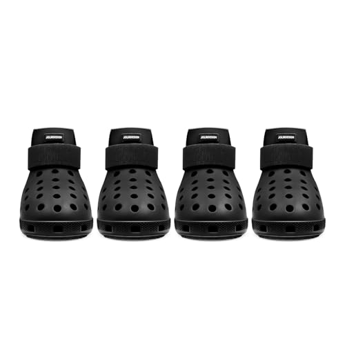 Dog Shoes for Hot Pavement - Dog Shoe for Small & Medium & Large Dogs, Dog Boots Paw Protectors, Easy ON & Off, Non-Slip, Waterproof, Easy-Clean Dog Booties for Beach and Snow (Black, Medium)