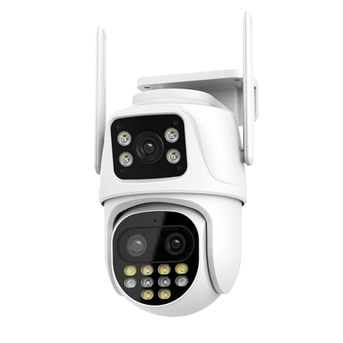 SXBCyan 9MP Security Camera Wireless Gun Ball Linkage Two in One Human Auto Tracking Alarm Dual Light Night Vision 8X Zoom IP66 ICSEE App Indoor Outdoor Monitoring(Cam Add 128GB Card)