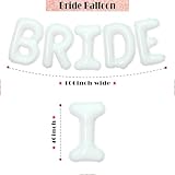 40 inch Bride Balloons White Letters Banner - Bachelorette Party Decorations Kit - Bach Party Supplies and Favors with Ring Balloon, Bottle Balloon and Glass Balloon