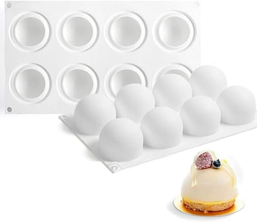 AFINSEA 3D Ball Shape Sphere Silicone Molds,Baking Mold for Mousse Cake,Silicone Mold for Baking Cakes, French Dessert for Pastry Chocolate,Soap and Ice Cream