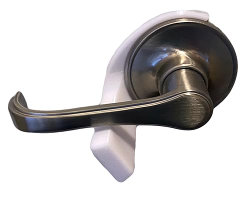 Pet Proof Door Lever Lock - No Adhesive Child Proof Door Lever Lock for Cats and Dogs (4 Pack White Circle Universal)