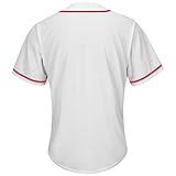 Pullonsy 00s Hip-Hop Hipster Blank Baseball Jerseys Button Up Shirts for Men Outfits,Red Stripe White Jersey,Size M