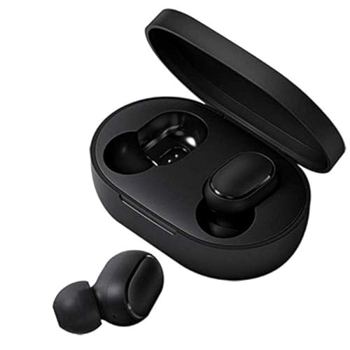 Xiaomi TWSEJ04LS Redmi Airdots Earphones, Bluetooth, Sweatproof, True Wireless Earbuds, Global Version - Black, Small