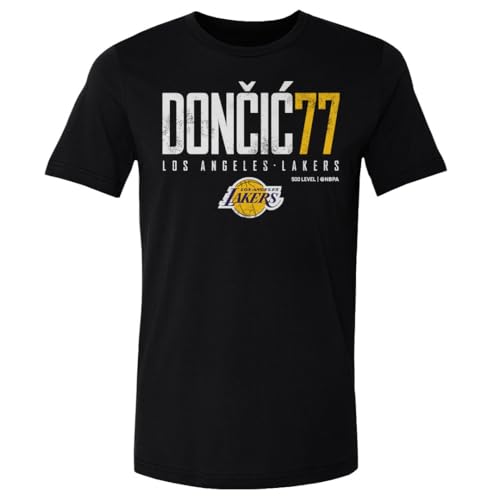 500 LEVEL Luka Doncic Los Angeles Lakers Shirt - Luka Doncic Los Angeles Lakers Elite WHT (Black, Large)