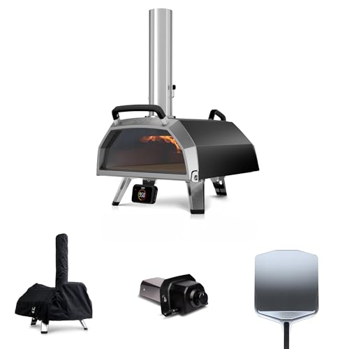 Ooni Karu 2 Pro Pizza Oven Essentials Bundle - Includes Ooni Karu 2 Pro Cover, Gas Burner and 14" Pizza Peel