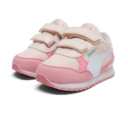 PUMA Kids ST Runner Hook and Loop Sneaker, Peony White, 4 US Unisex Toddler