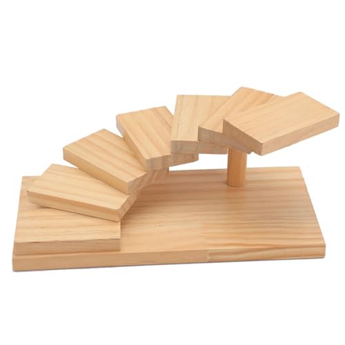 Japanese Wooden Sushi Plate Serving Tray, 7 Steps Stairs Creative Rotating Meat Plate Sashimi Dish Platter For Home Restaurant Sushi Mat (Rectangle), Large