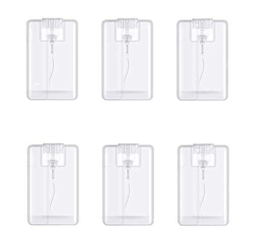Healthcom 20 Packs 20ml Clear Plastic Perfume Spray Bottle Containers Refillable Perfume Spray Bottles Card Type Fine Mist Empty Container Moisturizing Water Box Makeup Sprayer for Skincare Water