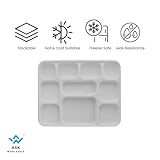 ASK WHOLESALE 10 Compartment Disposable Plastic Plates,13.5 Inches, Pack of 100 - Perfect Portion Control, Durable Lightweight Construction, Versatile for Appetizers, Main Courses, and Side Dishes