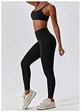 OLYADIA Yoga Set For Women 2 Piece High Waist Leggins With Sport Bra GYym Clothes Workout Outfit (s), Small, Black