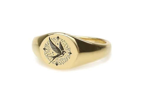 Engraved Swallow Bird Ring - Custom Bird Design - Round Shaped Animal Jewelry - Delicate Piece