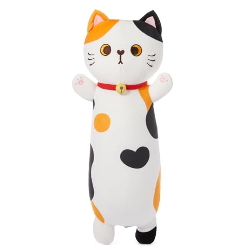 MINISO Long Cat Plush Pillow Kitten Body Pillow Stuffed Animals Soft Throw Sleeping Pillow Kawaii Cuddle Cartoon Stuffed Plush Toy for Kids Boys Girls, 36"