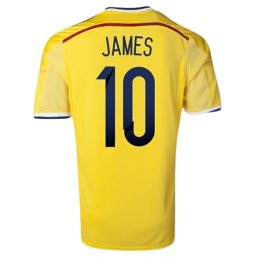Colombia James #10 Yellow 24/25 Soccer Jersey for Men Fan Version (US, Alpha, Large, Regular, Regular, Retro)