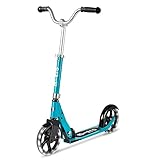 Micro Kickboard - Micro Cruiser LED - Two Wheeled, Fold-to-Carry Swiss-Designed Micro Scooter for Kids with Smooth Gliding Light-Up, Large Wheels for Ages 6+ (Aqua)