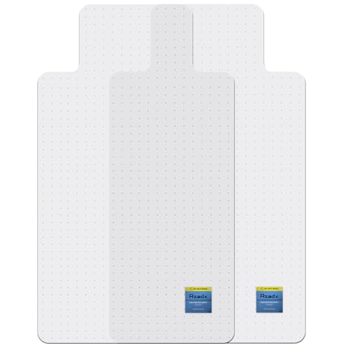 Azadx Heavy Duty Office Chair Mat for Carpet Floor 32" x 55" - Hard Material, Slip Resistant Protector, Easy Glide Desk Floor Mat for Office Chairs (2 Pack)