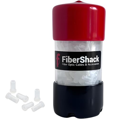 Fibershack - SC Fiber Optic Dust Caps for Fiber Optic Cables and End Faces - 400 Fiber Dust Caps for APC, SC, FC Protection in a Convenient Easy Open Tube