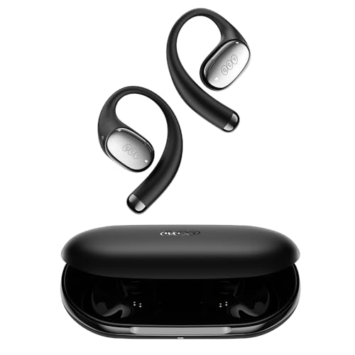 QCY Crossky R70 Open Ear Headphones Wireless with 52H Playtime, Hi-Res Audio & LDAC, Deep Bass, Bluetooth 6.0 Earhook Earbuds, Wireless Charging, Multipoint Connection for Gym/Workout
