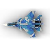 BrickCraftWorks Army Airplane Building Kit, Sukhoi SU-30 1/70 Scale Active Russian Aircraft Military Warplane Assembly Toy Building Blocks Set (615PCS), D1KE10P9YD6P45DUP10TB3N