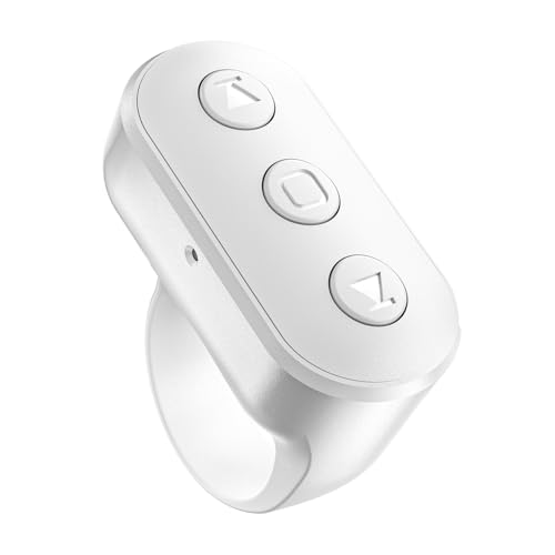 Wireless Ring Phone Zoom Remote for iPhone Android Camera Accessories, Phone Front/Rear Camera Flip Shutter, Content Creator Must Have Selfie Essentials for Tiktok YouTube Photo Video Recording