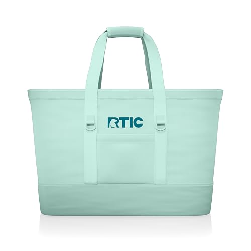 RTIC Everyday Insulated Tote Bag, Large Reusable Thermal Cooler with Zippered Top for Beach, Grocery, Shopping, 35 L Capacity, Fresh Mint