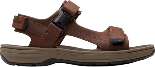 Clarks Men's Saltway Edge Sandal, Dark Brown Leather, Size 13