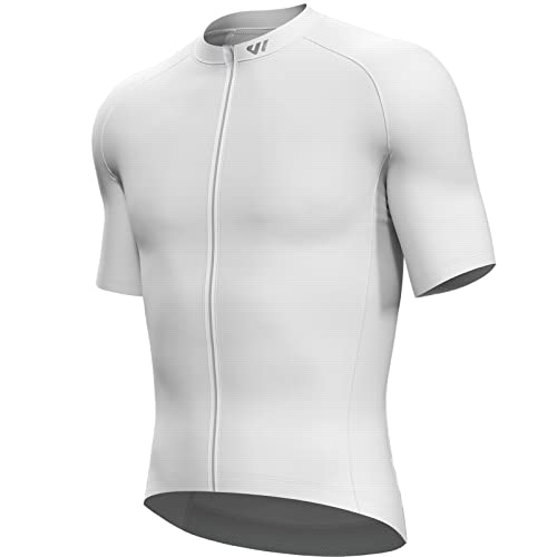 Lo.gas Cycling Jersey Men Short Sleeve, Road Bike Jerseys Full Zipper with Pockets, Bicycle Clothing Breathable Quick Dry