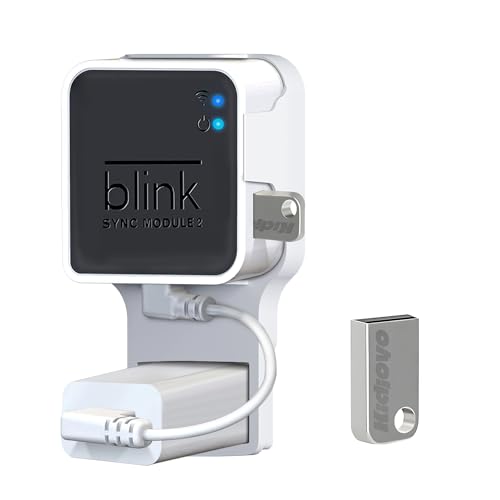 256GB USB Flash Drive & Wall Mount for Blink Sync Module 2 with Short Cable – Declutter, Save Space, and Effortlessly Enhance Security (1 Pack)