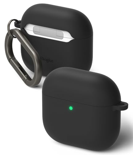 Ringke Silicone [Feels Velvety Soft] Designed for AirPods 4 Case, Lightweight Slim Cute Cover for Women, Men - Black