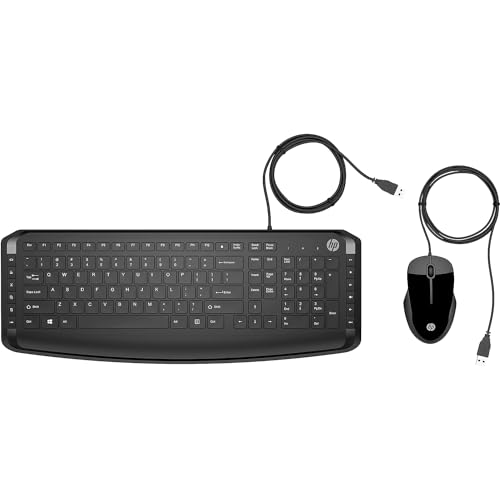 HP Pavilion Wired Keyboard and Mouse 200 (Black) - USB-A Plug-and-Play - Full-Sized Keyboard with Numeric Keypad, Enhanced F1-F12 Keys, & 12 Hotkeys - 1600 DPI Mouse - Windows Compatible (9DF28AA#ABL)