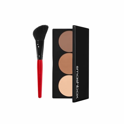 Smashbox Step-By-Step Contour Kit | Buildable, Highlight, Shapes + Brush, 0.4 Ounce, Light/Medium