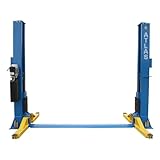 Atlas Automotive Equipment BP12000X 2-Post Commercial Grade Vehicle Lift, Baseplate, Open-top Style, 10’4” Minimum Ceiling Height, 12,000lb Capacity, 3-Stage Symmetric Arms, For Low Ceiling Garage Use