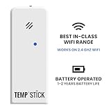 Temp Stick Remote WiFi Temperature & Humidity Sensor, Data Logger. No Subscription. 24/7 Monitor, Unlimited Text, App & Email Alerts. Made in America. Use with Alexa, IFTTT. Monitor Anywhere, Anytime